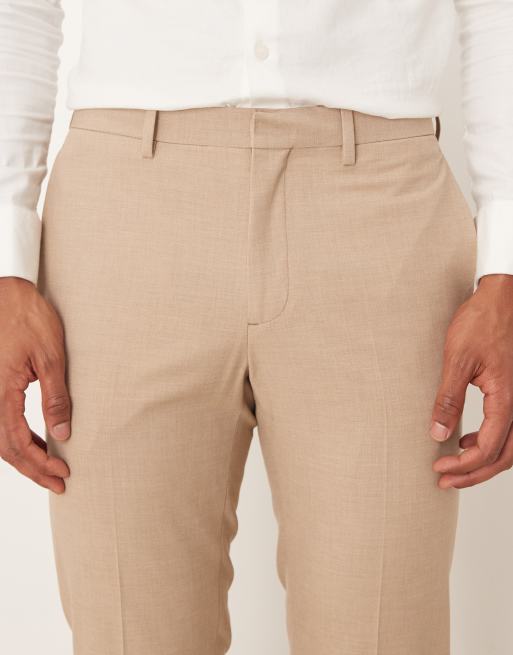 Mango Paris 100% cotton pleat front tailored straight trouser co-ord in ecru, 5 of 5