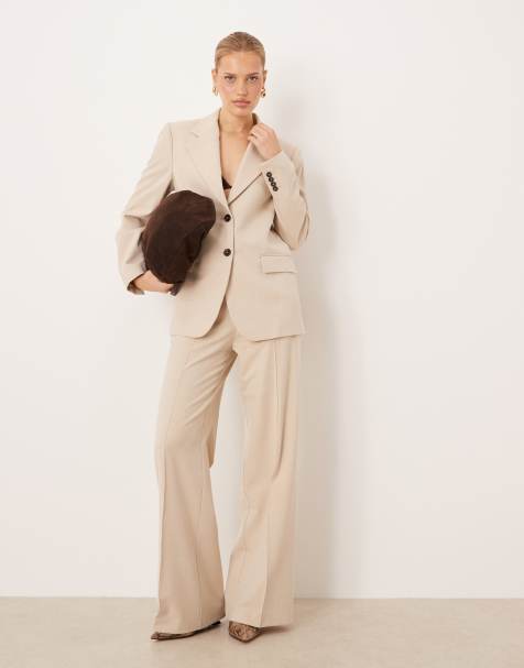 Mango - Paris - Co-ord set van elegante blazer en broek in crème - view 1