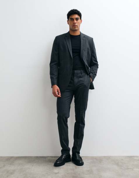 Mango Paris ensemble coordonné avec pantalon ajusté à carreaux gris - view 1