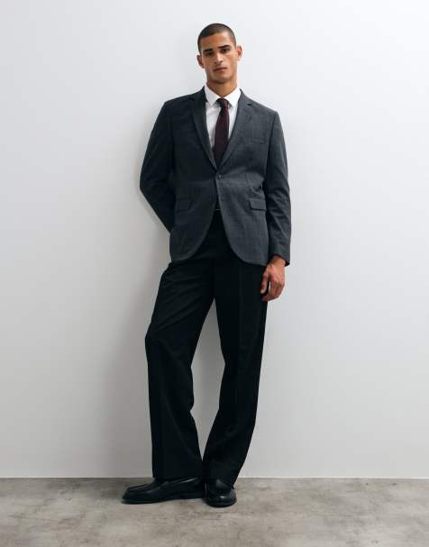 Mango Paris slim fit suit blazer set in gray check - view 1