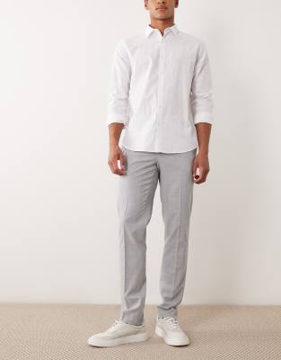 Mango Paris Super Slim Fit Suit Pants In White
