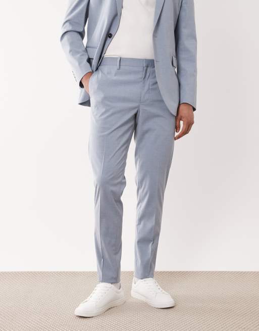 Mango Paris super slim fit suit trouser co-ord in light blue, 2 of 5