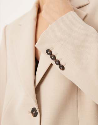Mango Paris Tailored Blazer In Gold