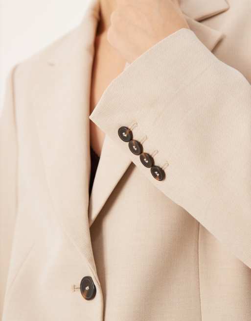 Mango Paris tailored blazer in cream - part of a set, 2 of 4