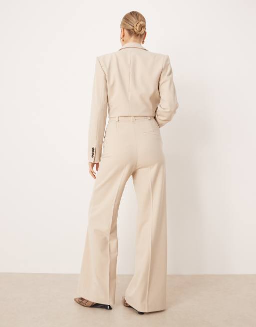 Mango Paris tailored trouser co-ord in cream, 4 of 5