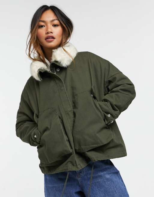 Parka kaki mango new arrivals