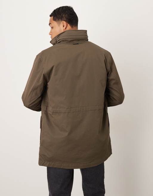 Mango - Parka in misto cotone verde scuro, 3 di 5