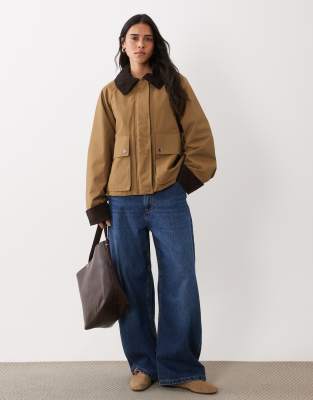 Mango Parka Jacket In Brown
