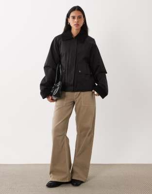 Mango Parka Jacket In Brown