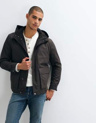 Mango Parka Jacket In Brown