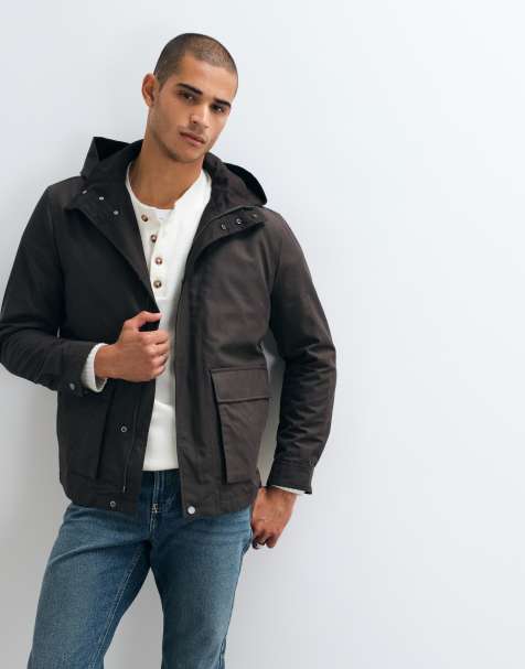Mango parka jacket in brown - view 1