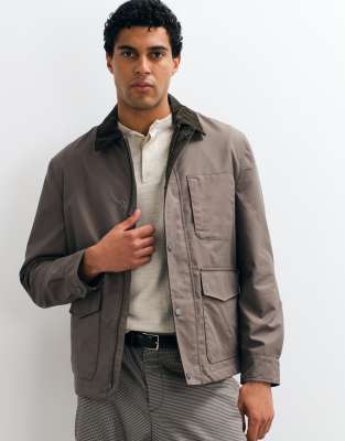 Mango Parka Jacket In Grey