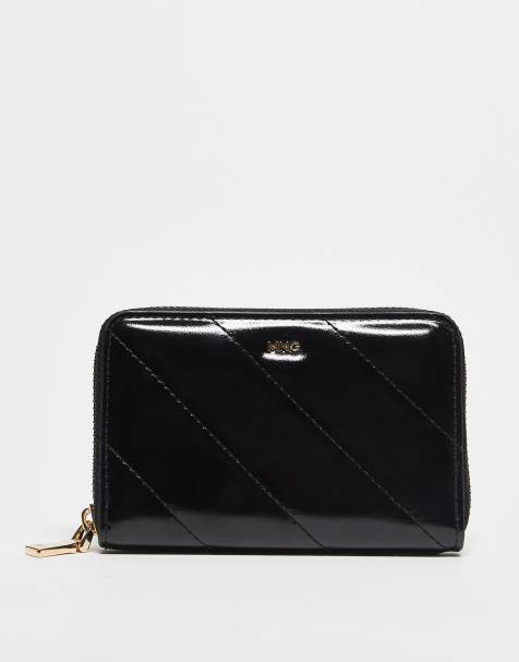 Mango patent leather coin purse in black - view 1