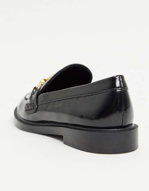 Mango patent loafers in black