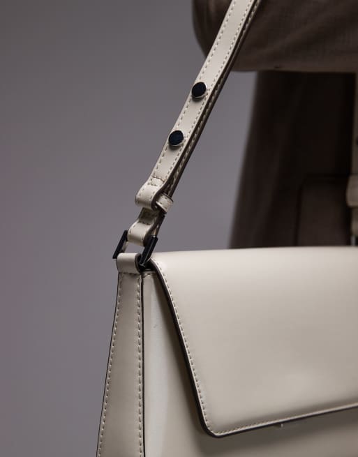 Mango patent shoulder bag in white ASOS