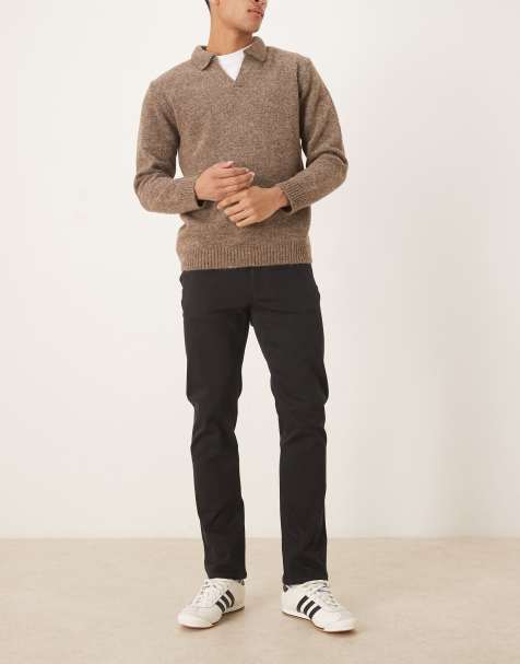 Mango Patrick cotton mix slim jean in black - view 1