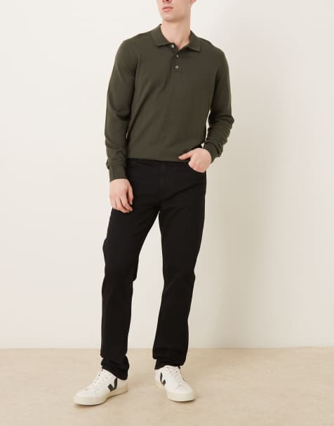 Mango Patrick cotton rich straight jean in black