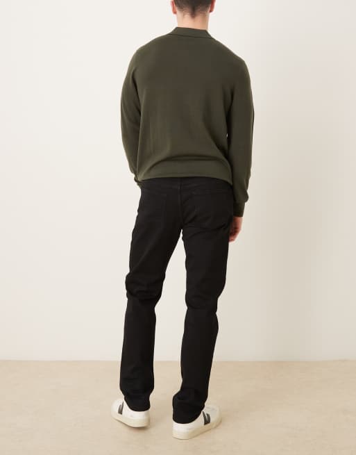Mango Patrick cotton rich straight jean in black, 2 of 5