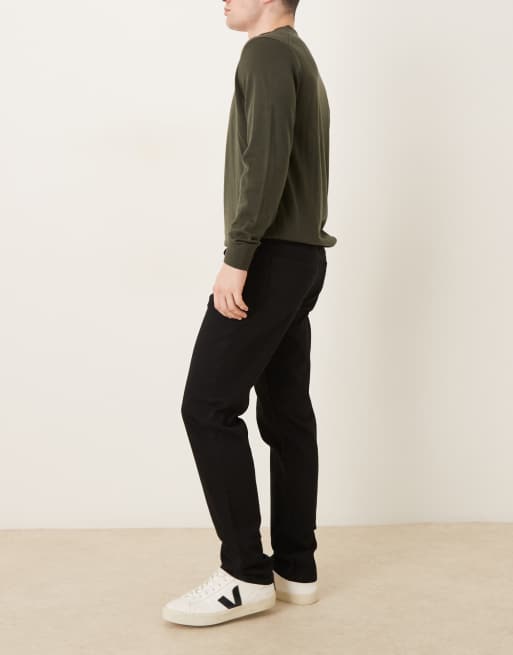Mango Patrick cotton rich straight jean in black, 3 of 5