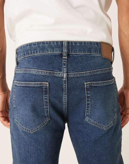 Mango - Patrick - Jeans slim in misto cotone color blu scuro, 5 di 5