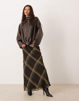 Mango patterned maxi skirt in black black 18490₽