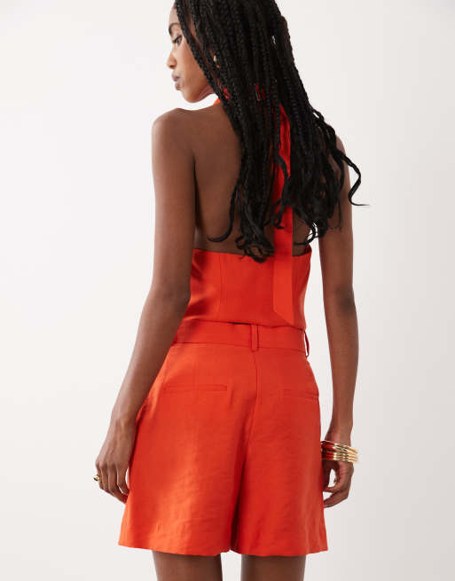 Mango Peach tailored short co-ord in orange, 4 of 5