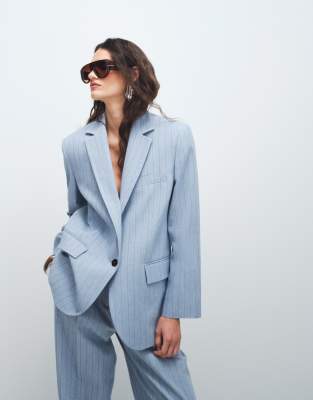 Mango Pedro Blazer In Blue