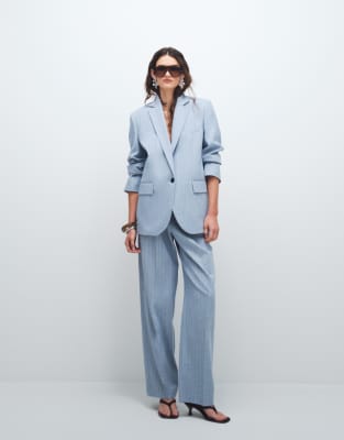 Mango Pedro Blazer In Blue