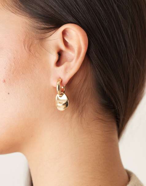 Mango pendant earrings in gold tone - view 1