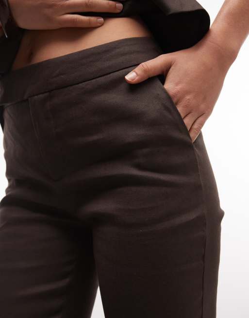 Mango - Pentunia - Pantaloni capri sartoriali marroni in coordinato, 4 di 9