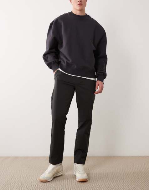 Mango perfomance thermo-regulating stretch fabric trousers in charcoal - view 1