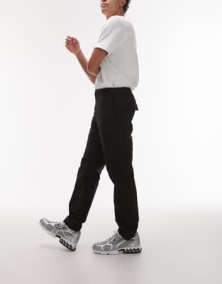 performance breathable slim pants in black