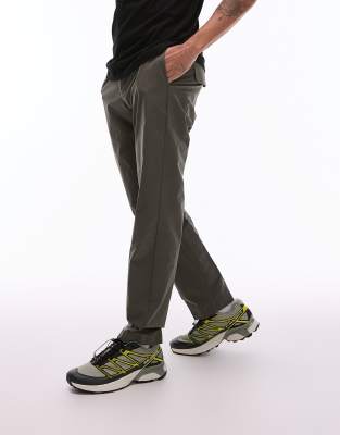 performance breathable slim pants in light green