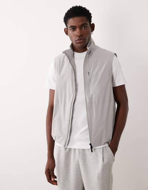 Mango - Performance - Gilet tecnico leggero antivento impermeabile e termoregolante color pietra