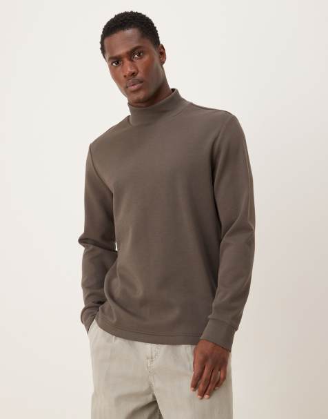 Mango performance high neck long sleeve thermal t-shirt in mushroom - view 1