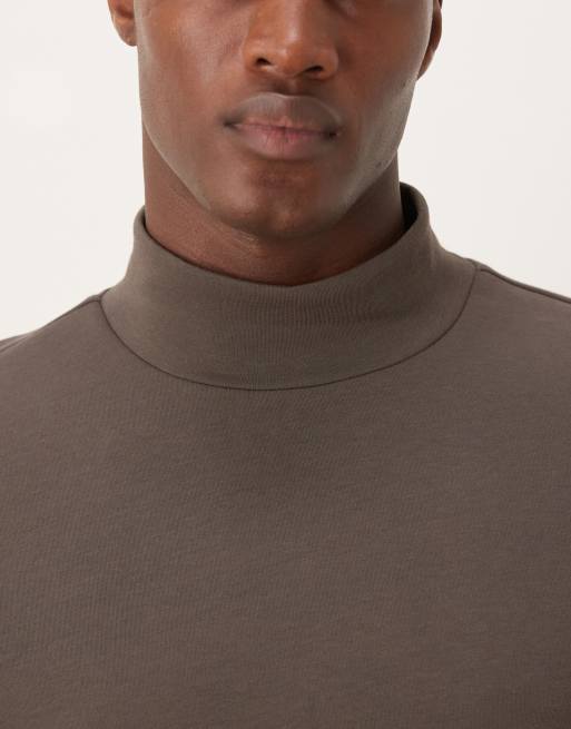 Mango performance high neck long sleeve thermal t-shirt in mushroom, 5 of 5