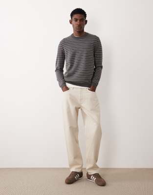 Mango Performance Knit Striped Sweater In Green