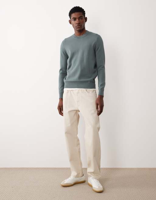 Mango performance knit sweater in dusty blue, 2 of 5