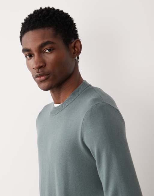 Mango performance knit sweater in dusty blue, 4 of 5