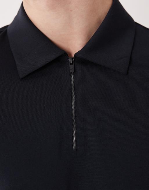 Mango - Performance - Lichtgewicht thermoregulerende polo met korte rits in marineblauw, 5 van 5