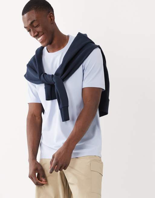 Mango - Performance - Lyseblå stribet T-shirt med rund hals, 3 af 5