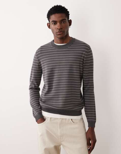 Mango - Performance - Maglione tecnico a righe antracite - view 1