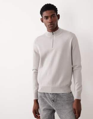 Mango Performance Quarter Zip Sweater In Gold