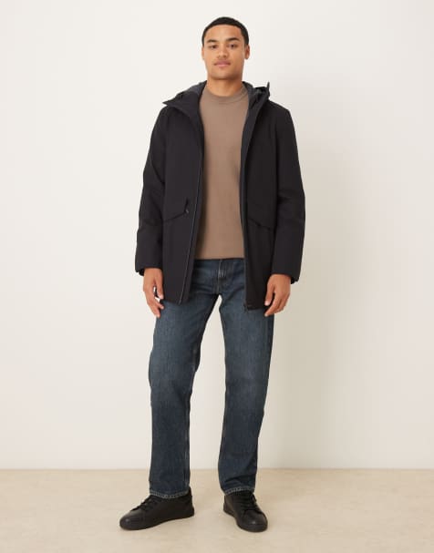 Mango - Performance - Regenjack met capuchon in marineblauw - view 1