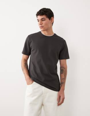 Mango Performance Thermo-sealed T-shirt With Contrast Trim In Gray