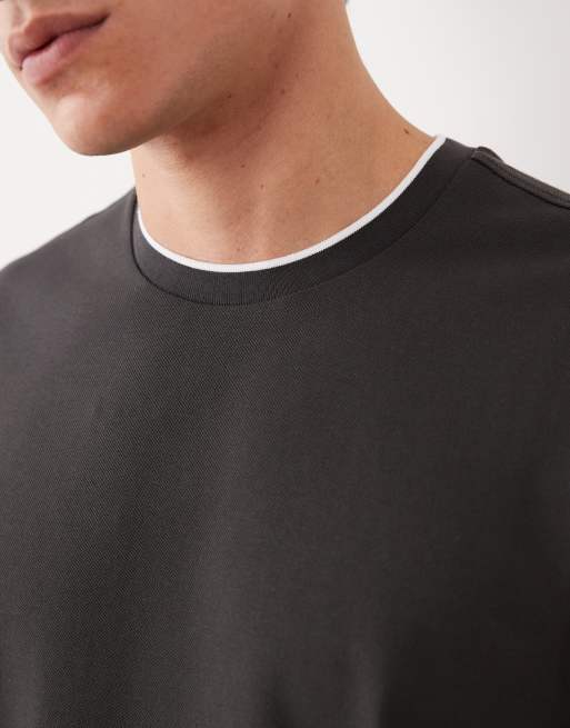 Mango performance thermo-sealed t-shirt with contrast trim in grey, 5 of 5
