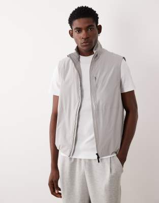 Mango - Performance - Veste sans manches légère en tissu déperlant thermorégulateur coupe-vent - Taupe-Gris