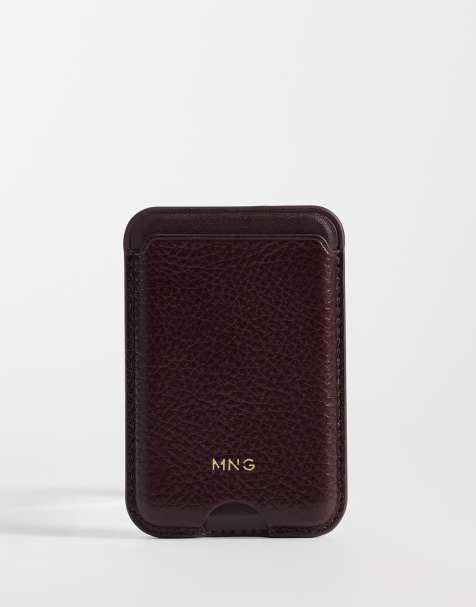 Mango phone atchement card holder in burgundy - view 1
