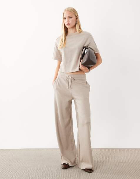Mango Pico pantaloni dritti coordinati in beige - view 1