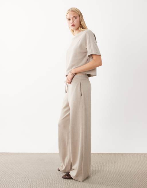 Mango Pico straight trouser co-ord in beige, 2 of 5